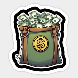 bag full of dollars Sticker